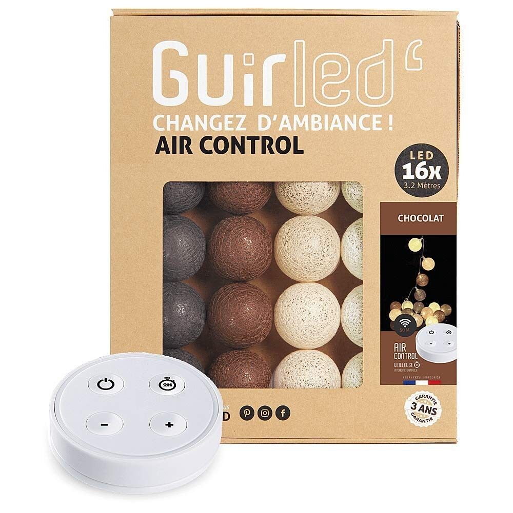 Ghirlanda luminosa a sfera di cotone LED USB telecomandata Chocolat - 16 gomitoli