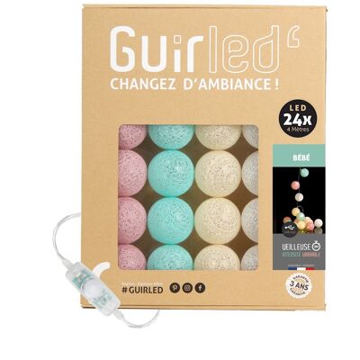 Bébé Classique Guirlande lumineuse boules coton LED USB - 24 boules