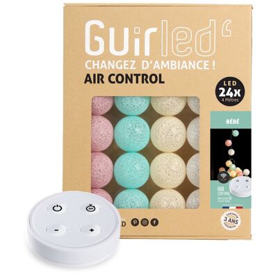 Baby Remote Control LED USB cotton ball light garland - 24 balls
