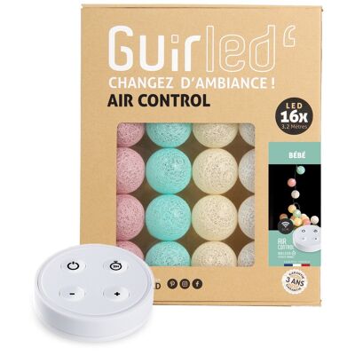 Baby Remote Control LED USB cotton ball light garland - 16 balls