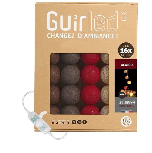 Acajou Classique Guirlande lumineuse boules coton LED USB - 16 boules