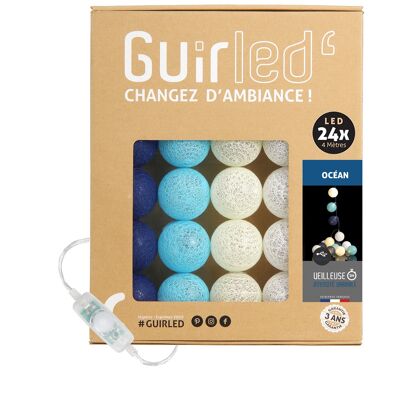 Océan Classique Guirlande lumineuse boules coton LED USB - 24 boules