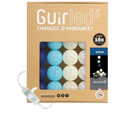 Océan Classique Guirlande lumineuse boules coton LED USB - 16 boules