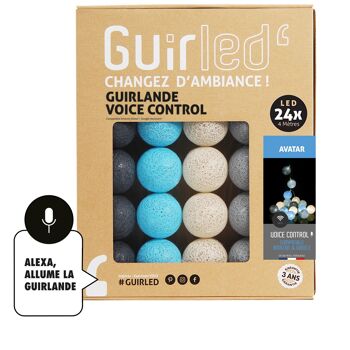 Avatar Commande Vocale Guirlande lumineuse boules coton Google & Alexa - 24 boules 1