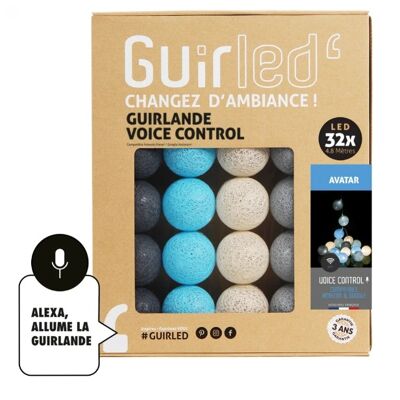 Avatar Voice Command Light garland cotton balls Google & Alexa - 32 balls