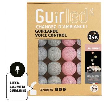 Églantine Commande Vocale Guirlande lumineuse boules coton Google & Alexa - 24 boules 1