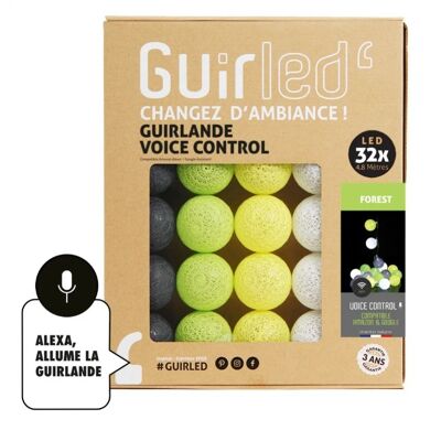 Forest Commande Vocale Guirlande lumineuse boules coton Google & Alexa - 32 boules
