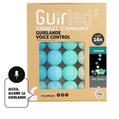 Horizon Commande Vocale Guirlande lumineuse boules coton Google & Alexa - 16 boules