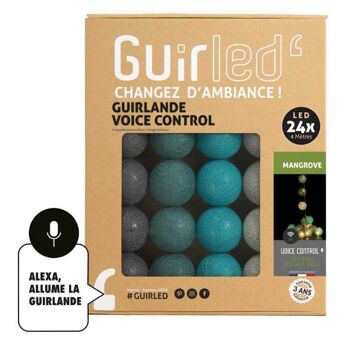 Mangrove Commande Vocale Guirlande lumineuse boules coton Google & Alexa - 24 boules 1
