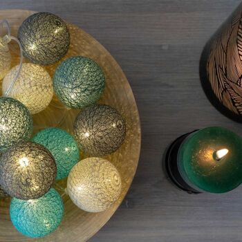 Mangrove Commande Vocale Guirlande lumineuse boules coton Google & Alexa - 24 boules 3