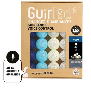 Océan Commande Vocale Guirlande lumineuse boules coton Google & Alexa - 16 boules 1