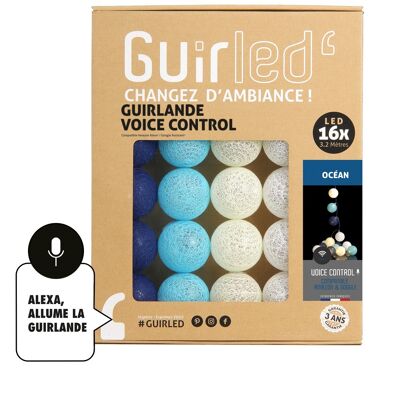 Océan Commande Vocale Guirlande lumineuse boules coton Google & Alexa - 16 boules