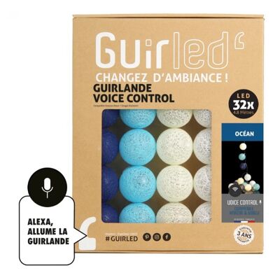 Ocean Voice Command Light garland cotton balls Google & Alexa - 32 balls