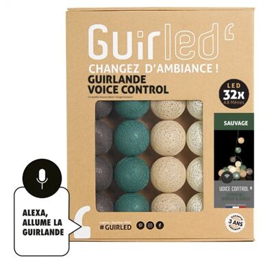 Sauvage Voice Command Light garland cotton balls Google & Alexa - 32 balls
