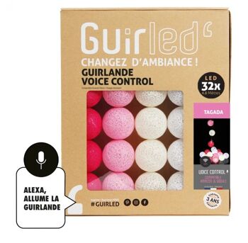 Tagada Commande Vocale Guirlande lumineuse boules coton Google & Alexa - 32 boules 1