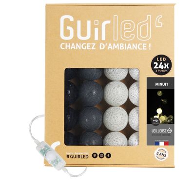 Minuit Classique Guirlande lumineuse boules coton LED USB - 24 boules