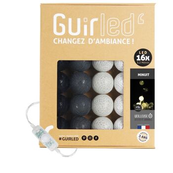 Minuit Classique Guirlande lumineuse boules coton LED USB - 16 boules 1