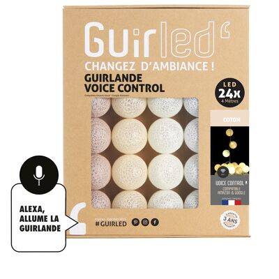Cotton Voice Control Ghirlanda luminosa di batuffoli di cotone Google e Alexa - 24 gomitoli