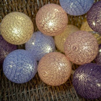 Provence Commande Vocale Guirlande lumineuse boules coton Google & Alexa - 16 boules 2