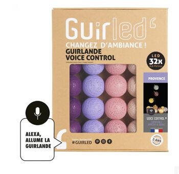 Provence Commande Vocale Guirlande lumineuse boules coton Google & Alexa - 32 boules 3