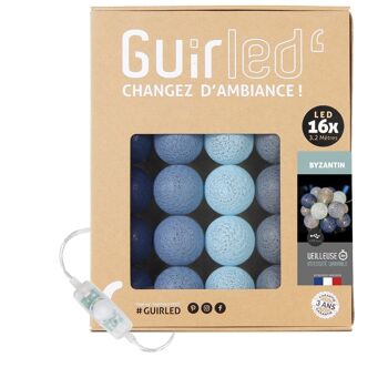 Byzantin Classique Guirlande lumineuse boules coton LED USB - 16 boules 1