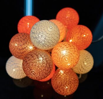 Ottoman Classique Guirlande lumineuse boules coton LED USB - 24 boules 3