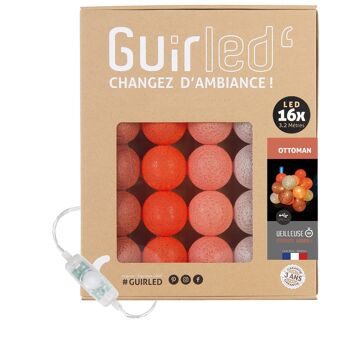 Ottoman Classique Guirlande lumineuse boules coton LED USB - 16 boules 1