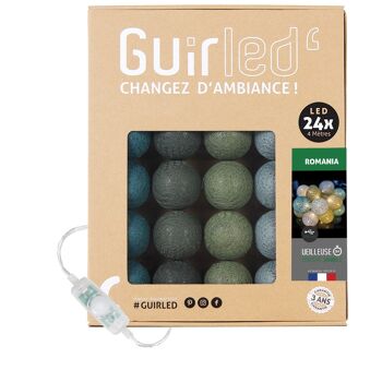 Romania Classique Guirlande lumineuse boules coton LED USB - 24 boules 1