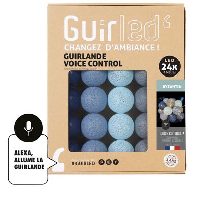 Byzantine Voice Command Light guirnalda bolas de algodón Google & Alexa - 24 bolas