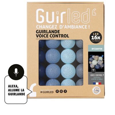 Byzantine Voice Control Light garland cotton balls Google & Alexa - 16 balls