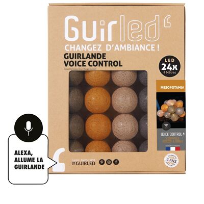 Mesopotamia Voice Control Light guirnalda bolas de algodón Google & Alexa - 24 bolas