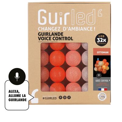 Ottoman Voice Command Light ghirlanda di cotone batuffoli Google e Alexa - 32 gomitoli