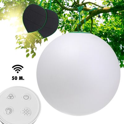 Sphère Premium LED RGB Boule lumineuse Étanche & Solaire télécommandée - 30 cm