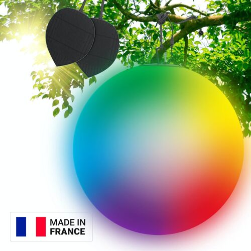 Sphère Premium LED RGB Boule lumineuse Étanche & Solaire télécommandée