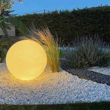 Sphère Premium LED RGB Boule lumineuse Étanche & Solaire télécommandée 10
