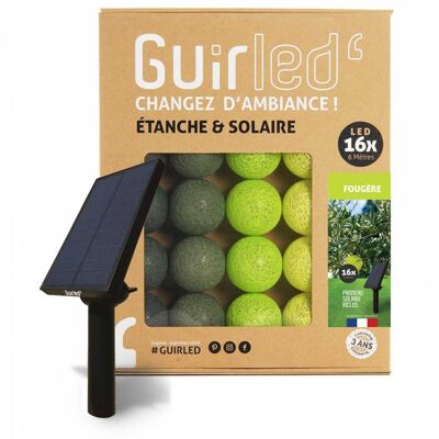 Fougère Guirlande lumineuse extérieure étanche & solaire boules LED  - 16 boules