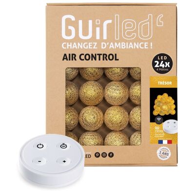 Trésor (Gold) Remote-controlled USB LED cotton ball light garland - 24 balls