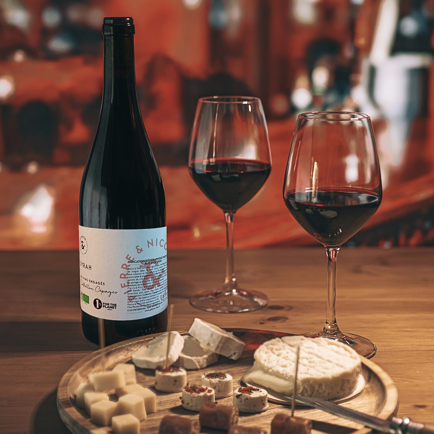 Bio-Rotwein Syrah 2020 - IGP Pays d'Oc - Pierre & Nico - 75 cL