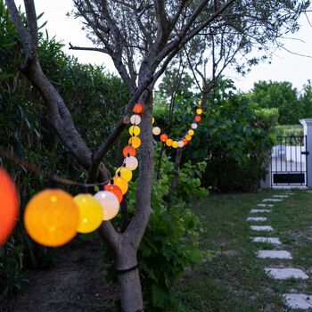 Agrume Guirlande lumineuse extérieure étanche & solaire boules LED  - 16 boules 5