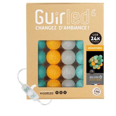 Classic Hemisphere Light garland with USB LED cotton balls - 24 balls