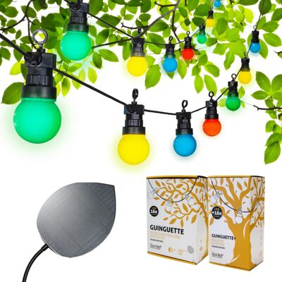 Solar Guinguette Colors Edition 32 LED Lichtgirlande Wasserdichte Photovoltaikfolie XL