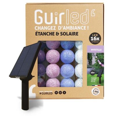 Myrtille Guirlande lumineuse extérieure étanche & solaire boules LED  - 16 boules