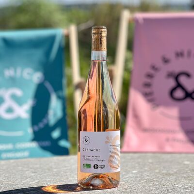 Organic rosé wine Grenache 2021 - IGP Pays d'Oc - Pierre & Nico - 75 cL