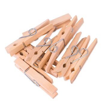 Pinces à linge en bois de bouleau solide 100% bois biodégradable et compostable Pinces à linge parfaites x 100 2