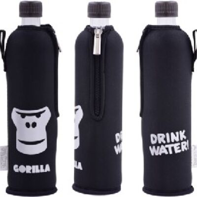 Glasflasche mit Neoprenbezug Gorilla 500 ml