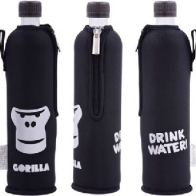 Glasflasche mit Neoprenbezug Gorilla 500 ml