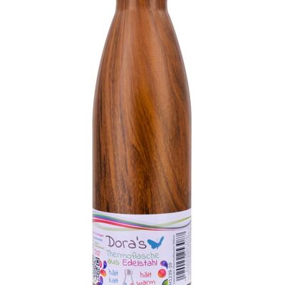Edelstahl Thermoflasche Holz 500ml