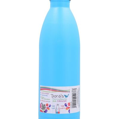 Edelstahl Thermoflasche hellblau 750ml