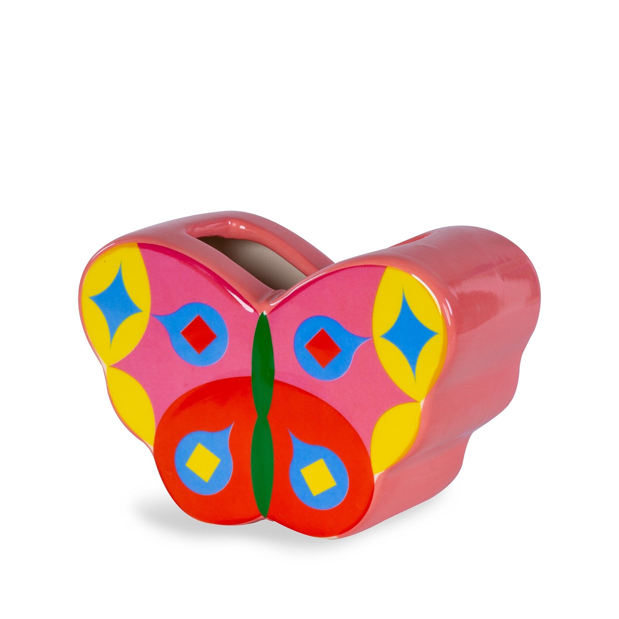 Pequeño jarrón, mariposa