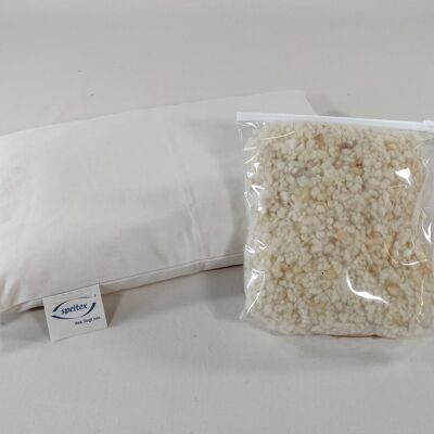 Cuscino per dormire con perline di lana 40 x 60 cm, twill organico, 0644111